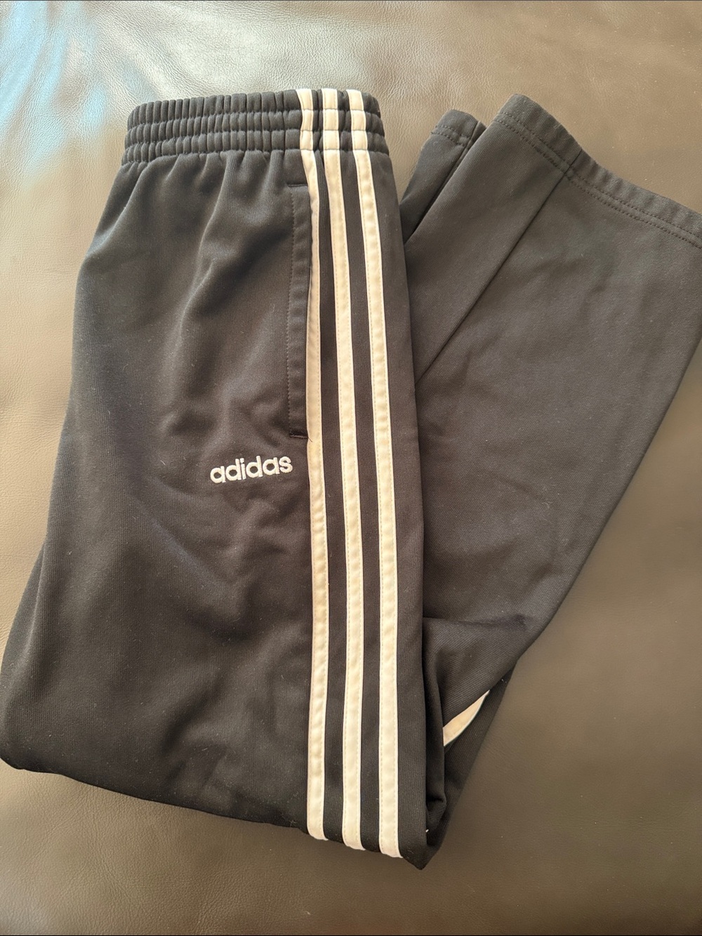 adidas Black Joggers with White 3-Stripes
